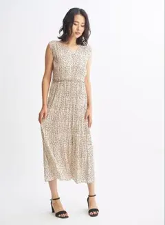 LOUNIE ドット柄ワッシャープリーツワンピース&シアーシャツのセット