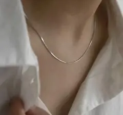 シンプルシルバー　ネックレス