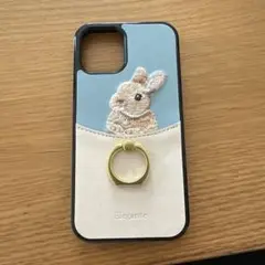 Elegante ウサギ刺繍 iPhoneケース