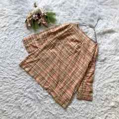 【スイッチモーション】 (M) 七分袖シャツ チェック ノーカラー 刺繍 デート