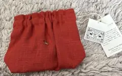 新品☆未使用 中川政七商店 鹿の家族 ギャザーポーチ 刺繍 赤 レッド