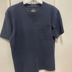 Hanes Beefy-T ネイビー ポケットTシャツ
