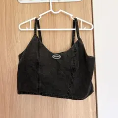 PROGRESS ブラック クロップドビスチェ