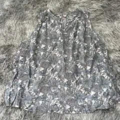 美品✨【UNIQLO】花柄 ノースリーブブラウス XL 大きいサイズ Aライン