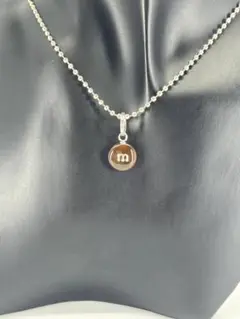 シルバー925 m&m`s ペンダントトップ チャーム / ブラウン