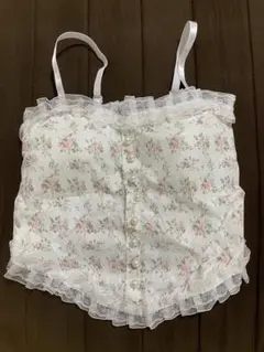 フラワープリント　キャミソール　パッド付き