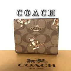新品未使用品 COACH 猫柄 2つ折り財布 折財布