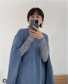 MESH SLEEVE LAYERED TOPS マノフ