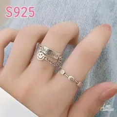 ◆新品◆BOX付き☆S925☆チェーンにこちゃんリング☆スマイリー☆指輪