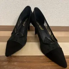 Crapa myrtle ブラック ハイヒールパンプス　24.5㎝