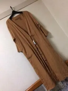 リネン  ロングガウンローブ  テラコッタ　お値下げ❣️