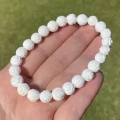 A1301 シャコガイ 薔薇 8mm ブレスレット