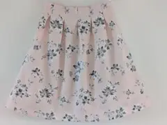 ピンク 花柄 フレアスカート M