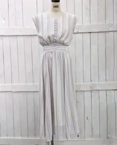 【美品】ノエラ マルチカラー ストライプ ロングワンピース