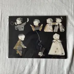 子供の遊び 版画 モノクロ