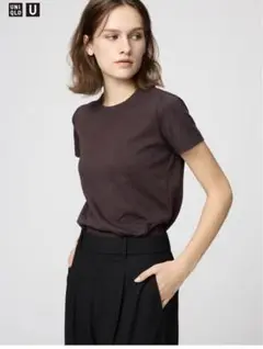 UNIQLO クルーネックT ダークブラウン