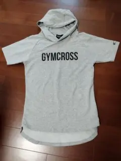 【未使用】GYMCROSS ジムクロス 半袖パーカー グレー Sサイズ