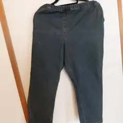 ダークブルー ウエストゴム デニムパンツ６L