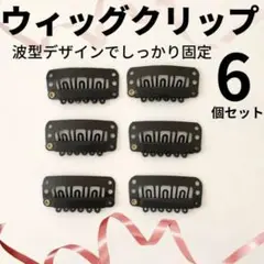 ウィッグクリップ ブラック 6個セット ウィッグ エクステ ストッパー かつら