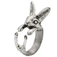 ラビットリング シルバー ウサギ うさぎ 指輪 兎 動物 かわいい フリー