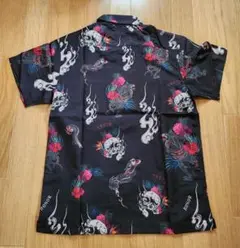 新品 スカルワークス アロハシャツ 半袖シャツ クローズ 春道 スカル 総柄 M