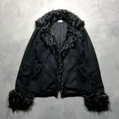 90-00s euro black mouton fur y2k archive