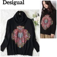【Desigual】ドルマンスリーブプルオーバーニット スパンコール
