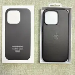 新品未使用· iPhone 16 Pro レザーケース ブラック MagSafe