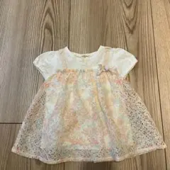 美品！SENSE OF WONDER 花柄レースチュニック 90