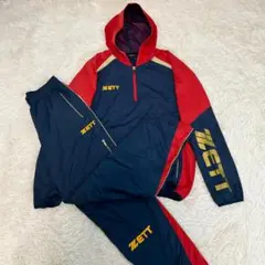 人気　ZETT　ゼット　セットアップ　ジャージ　ナイロン　ハーフジップ　L