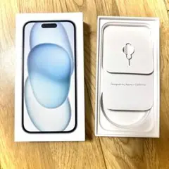 iPhone15 箱のみ　ブルー