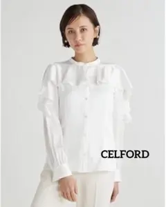 CELFORD サテンフリルブラウス