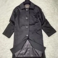 【カシミヤ100%】YVON INED ロングコート ブラック 黒 38 M