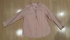 UNIQLO フリル付き長袖シャツ ピンク