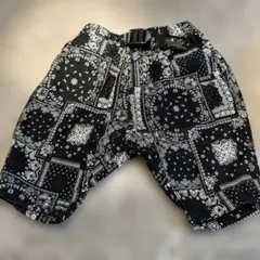 【未使用】FO kids バンダナ柄ハーフパンツ 黒白