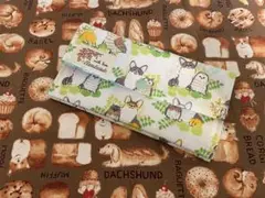 ハンドメイド　コーギーとフクロウ　通帳ケース　通帳入れ　サカモトリエ