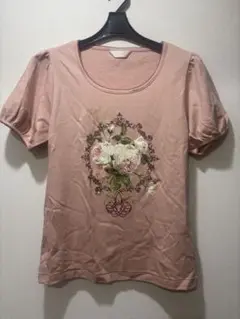 ピンクハウス　薔薇柄　パフスリーブTシャツ　ピンク　♡美品♡