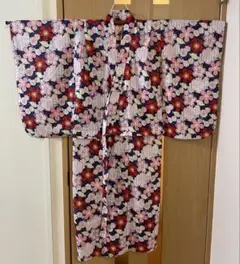 ラメ入花柄 浴衣 140㎝