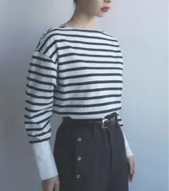 foufou フーフー　 バスクシャツ×袖ぽわん×ボーダー　カットソー ≪通常販売≫foufou basque shirt（フーフーバスクシャツ