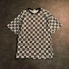 【PUMA】デザインロゴ ブロックチェック Tシャツ古着used SM33