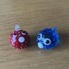 ミニチュア　ガラス細工　アンコウとフグ