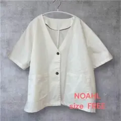 【リネン風】NOAHL ノーカラージャケット size FREE