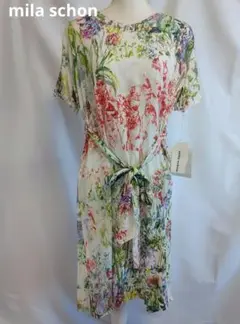 mila schon 花柄　ウエストリボン ワンピース