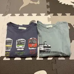 【お得な2枚セット】BEAMS mini 電車プリント Tシャツ 110