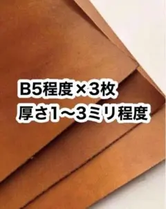 ほぼB5×3枚❤️厚さ約1〜3ミリ程度❤️キャメル系