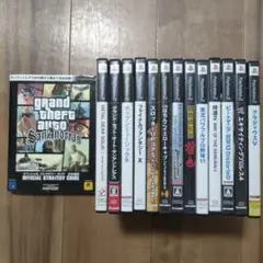 PS2ソフト 13本まとめ売り+攻略本1冊 グラディウスVなど ジャンク