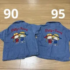 futafuta サンリオ パティ＆ジミー デニムシャツ 90 95 おそろい