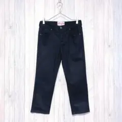 【C17】ストレートパンツ ストレッチ 黒 シンプル S