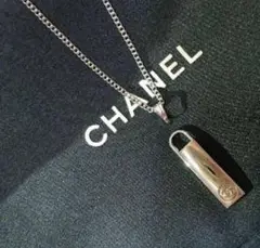 【正規 美品】CHANEL ココマーク刻印シルバーチャーム/ネックレスチェーン
