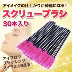 スクリューブラシ マツエクブラシ 30本 まつげ アイブロウ 使い捨て 化粧